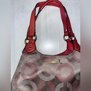 Coach F21920 Ashley Dotted Op Art Multi-compartment Hobo Satchel Purse